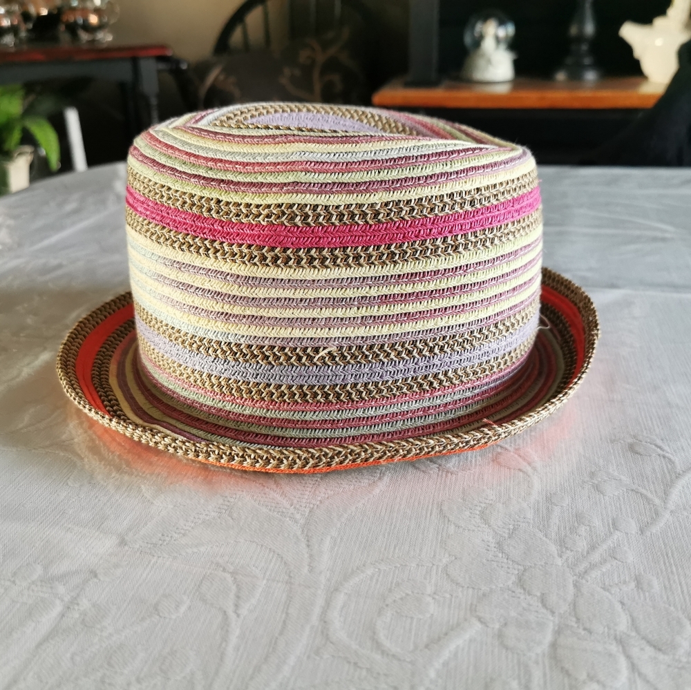 Woolrich Multi Coloured Straw Style Fedora Hat
